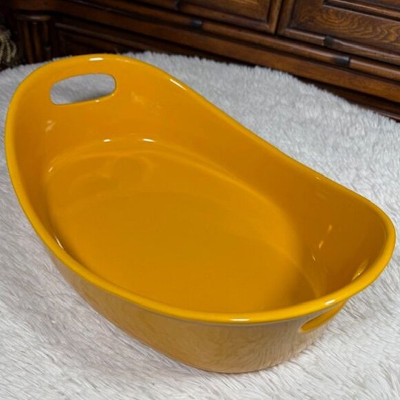 NWOT Rachael Ray Yellow 3qt Oval Handled Baking Dish - Picture 2 of 12